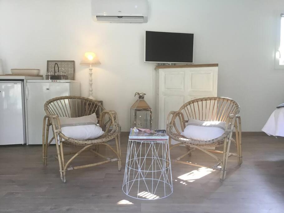 Studio De Charme Avec Piscine Fontaine-de-Vaucluse Exteriör bild
